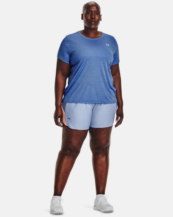 Women's UA Play Up Side Stripe Shorts, Blue, pdpMainDesktop image number 2